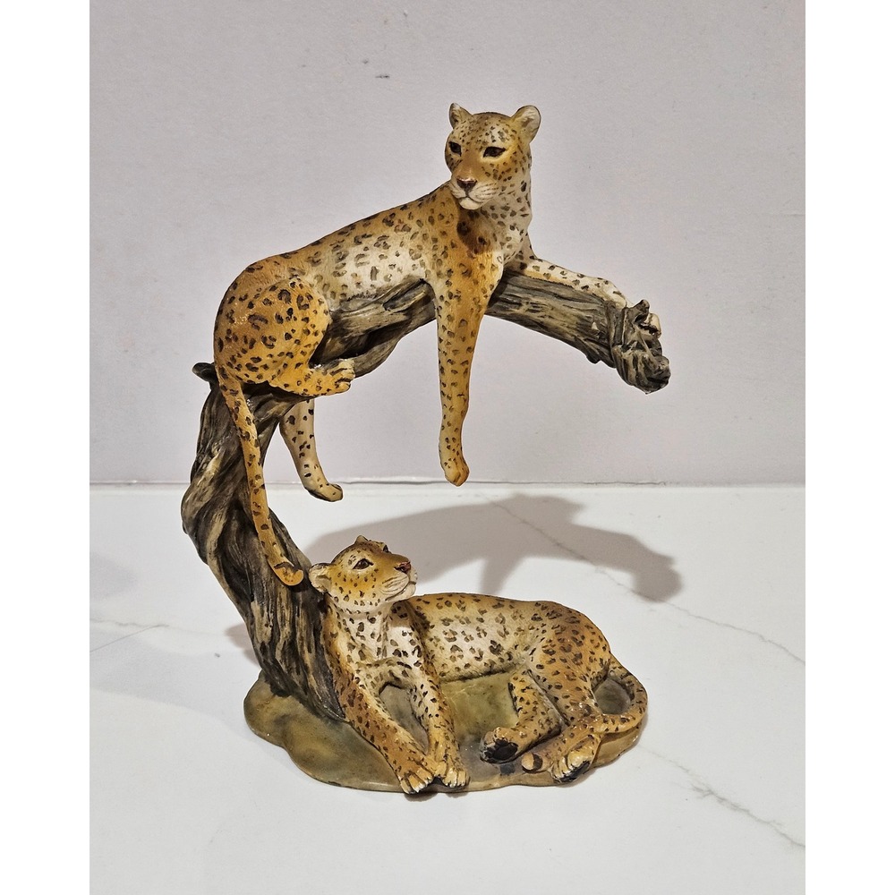 Vintage Resin Sculpture of Cheetahs